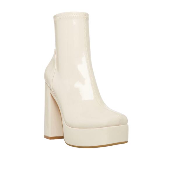 Steve Madden Women's Bianca Square Toe Platform Booties Bone Size 9 1/2 - Picture 1 of 4
